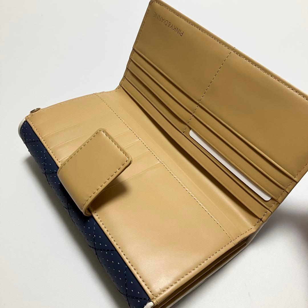 G99 未使用 ピンキー＆ダイアン 長財布 財布 レディース ネイビー 大容量