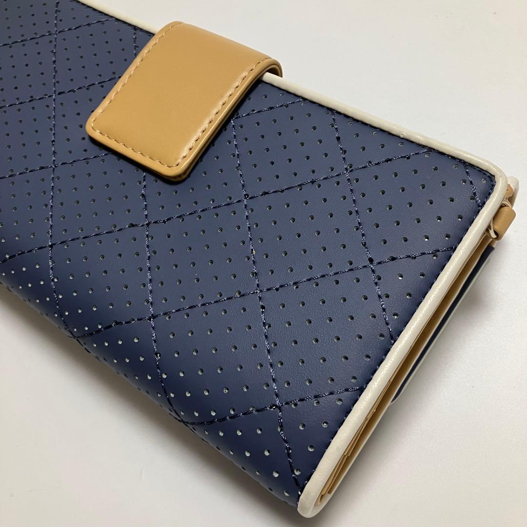 G99 未使用 ピンキー＆ダイアン 長財布 財布 レディース ネイビー 大容量