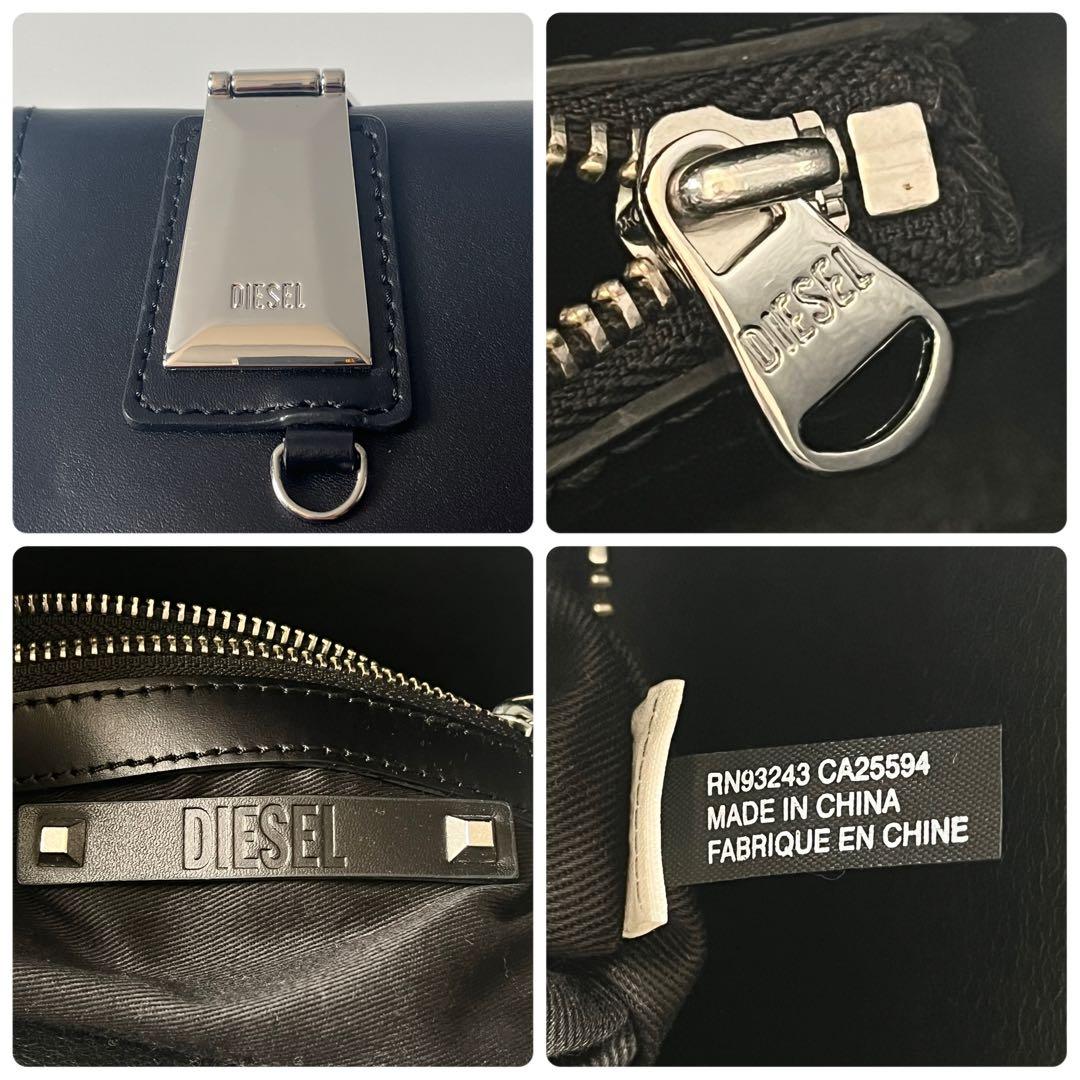 ディーゼル　ミニショルダーバッグ　レザー　黒　ブラック　斜め掛け　メンズ