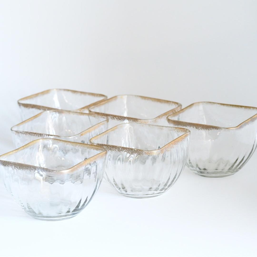 専用ページ　モーゼル 金彩 鉢 向付 6客セット GT10 / 角鉢 うつわ