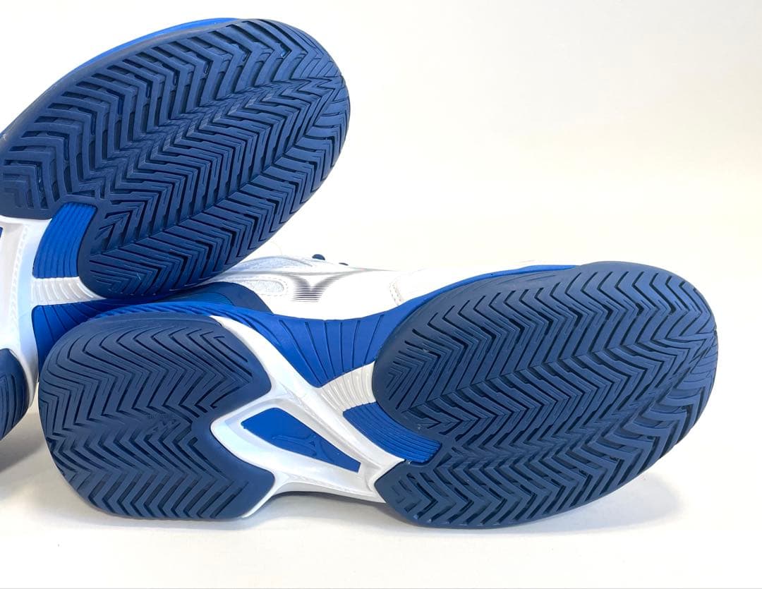 ミズノ【24.0cm】61GA231529 テニスシューズ ワイドモデル 白×青