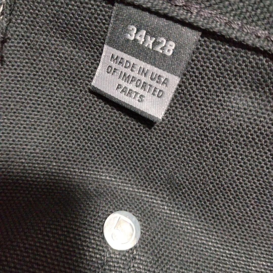 ★米国製本物レアサイズ！W34*L28CARHARTTダブルニーB01ブラック