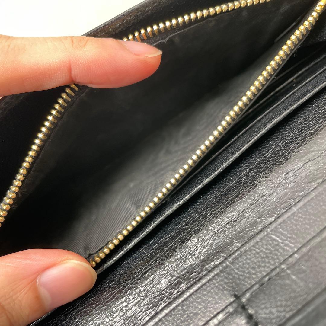 プラダ PRADA レザー 長財布 三角プレート ブラウン ブラック