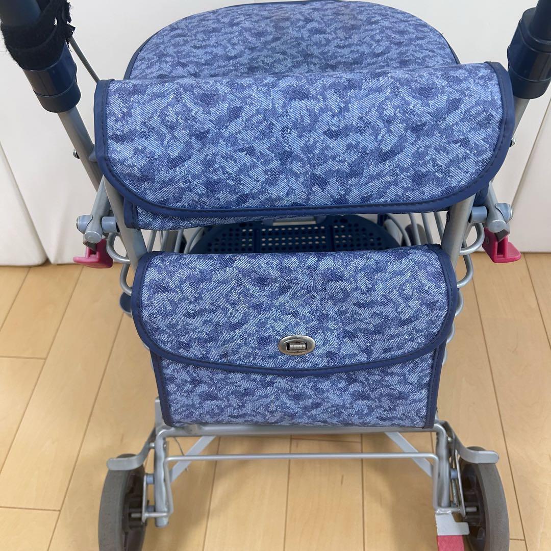 島制作所　シルバーカー　ハーモニーDX レインカバー　折りたたみ式　腰掛け