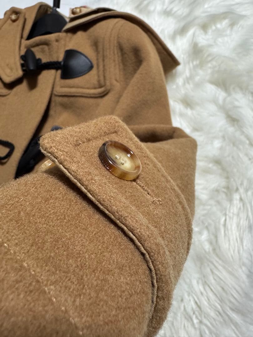 本物 現行タグ 極美品 バーバリー レザー切替 ノバチェック ダッフル