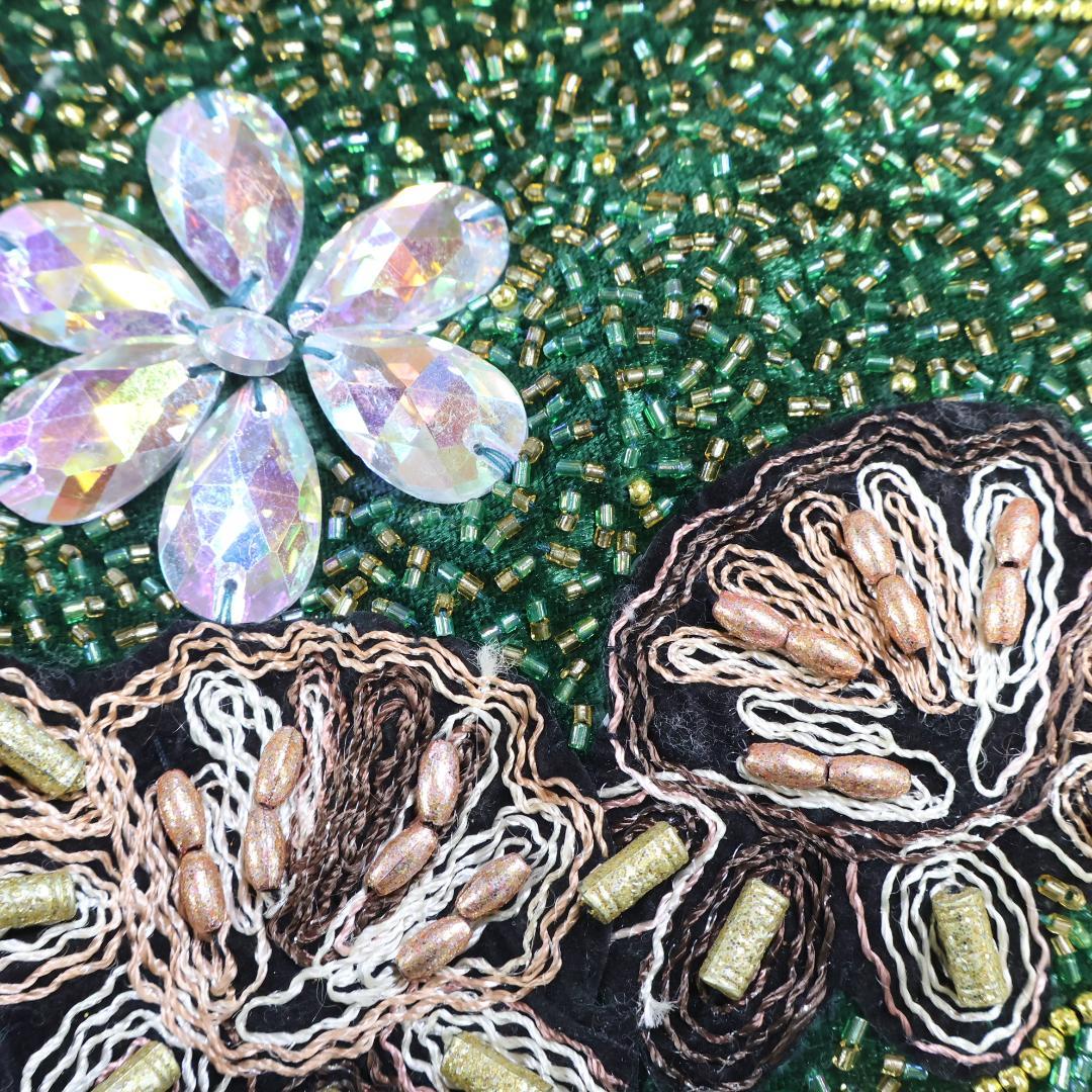 ベリーダンス用オリエンタル衣装】グリーン ラインストーン ビーズ 緑