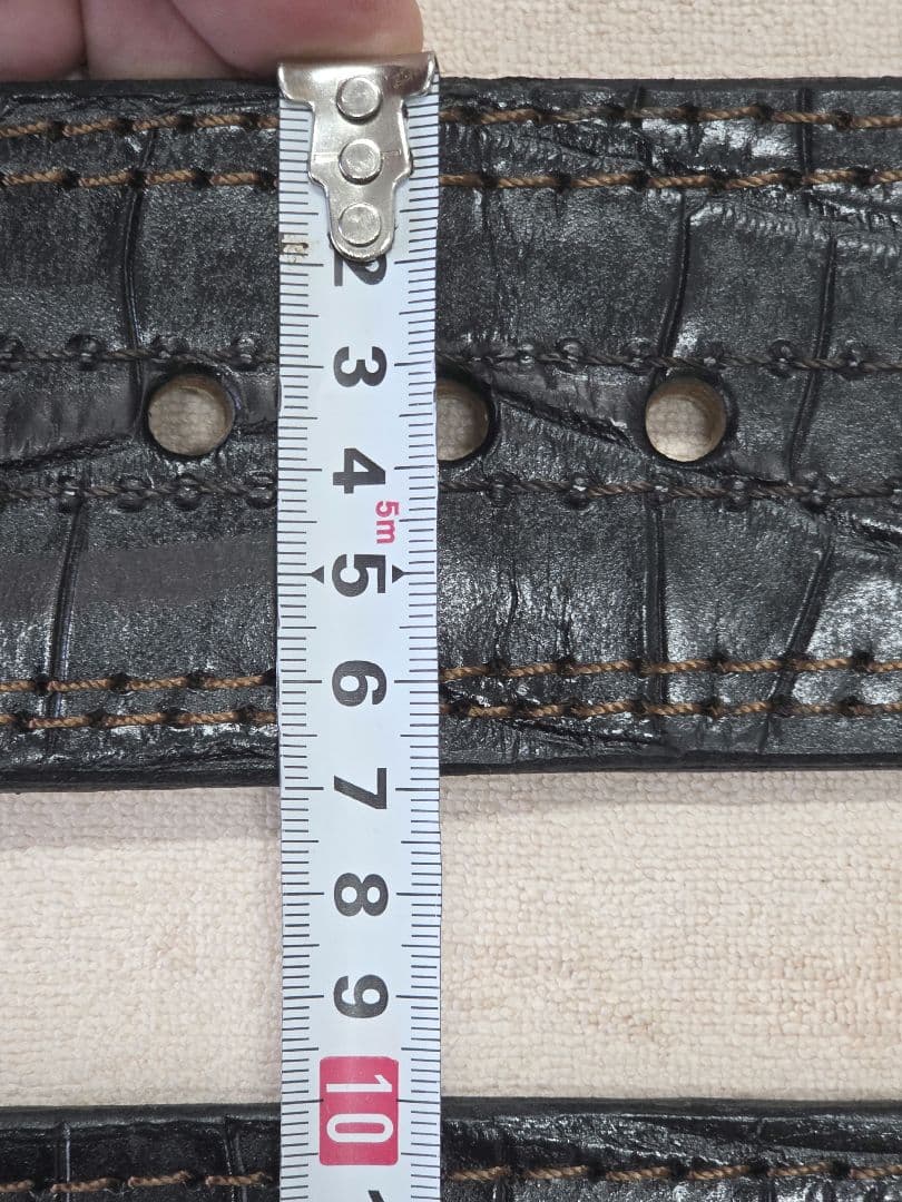 特注品、アメリカンドリーム黒いトレーニングベルト　クロコダイル風Sサイズ
