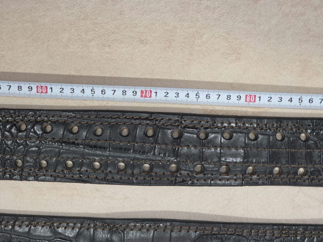 特注品、アメリカンドリーム黒いトレーニングベルト　クロコダイル風Sサイズ