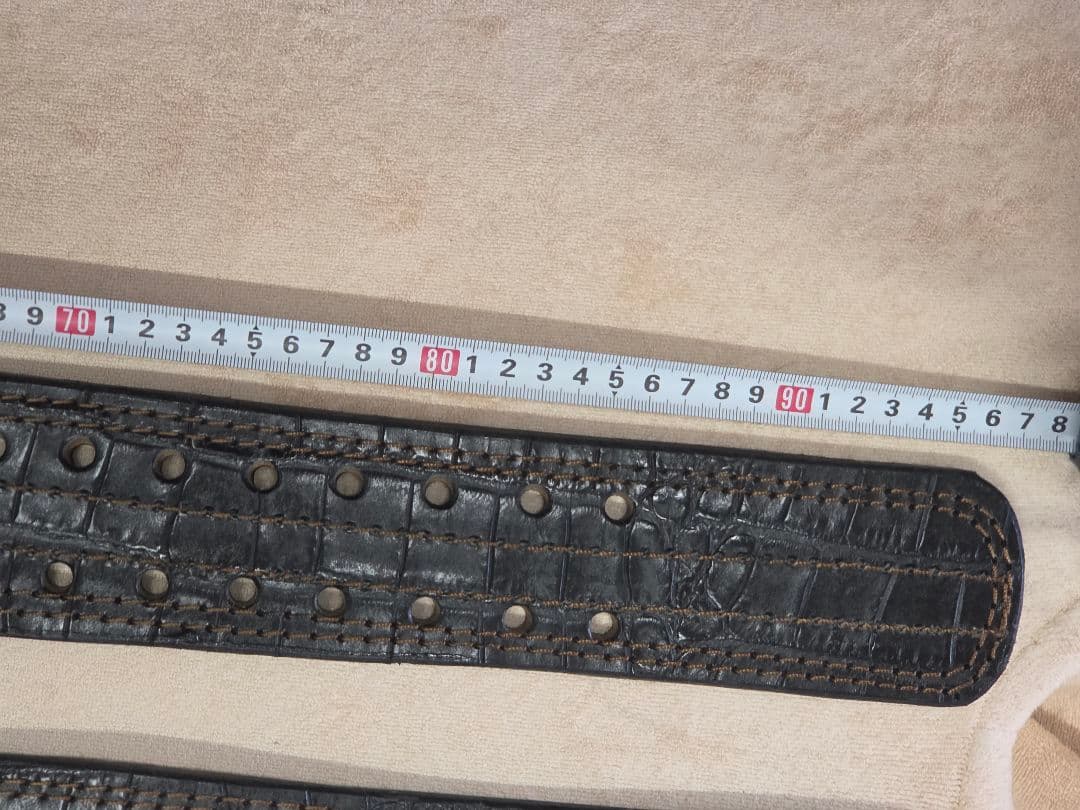 特注品、アメリカンドリーム黒いトレーニングベルト　クロコダイル風Sサイズ