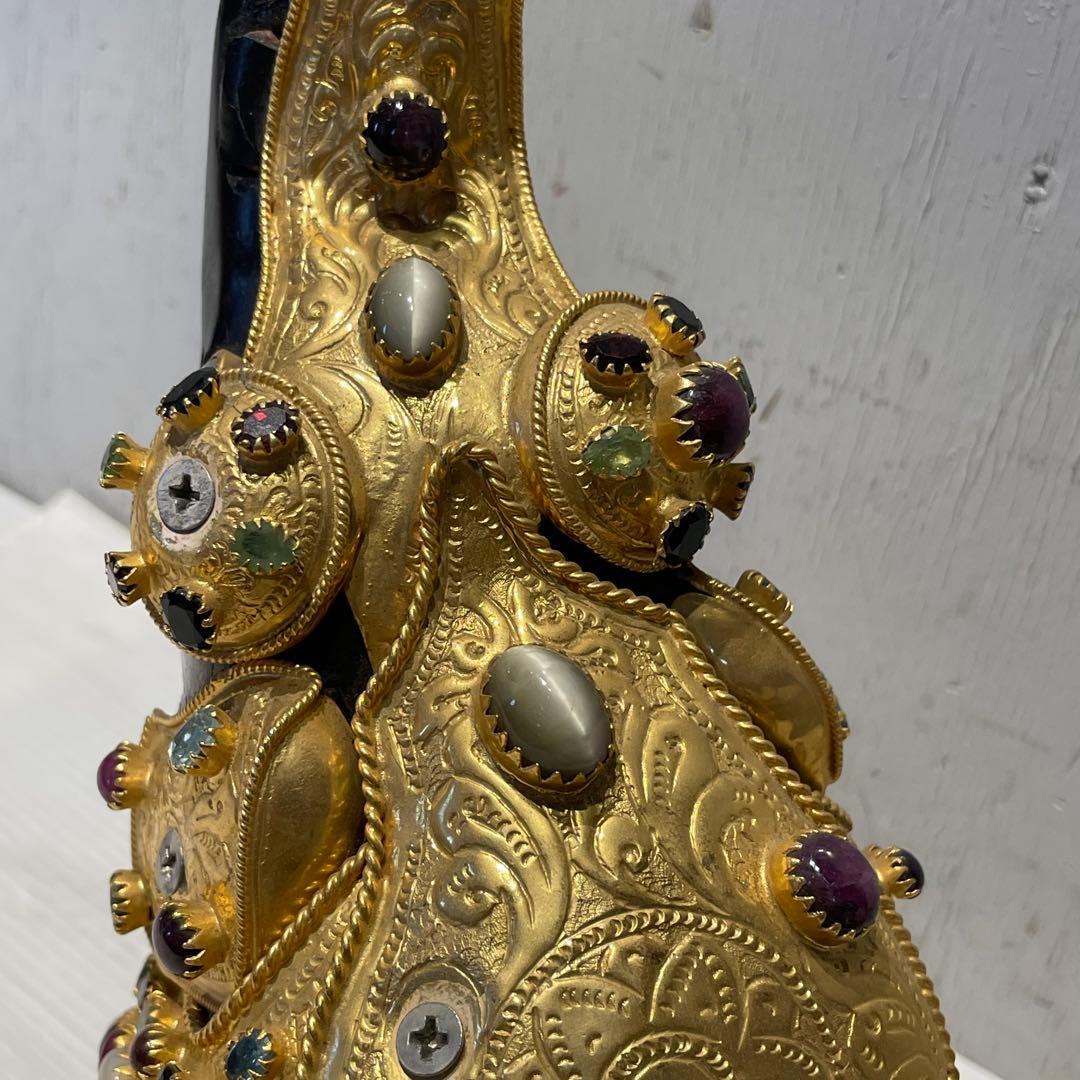 希少　中国美術 木彫 宝石飾 小象　象 置物 飾り物 インテリア　コレクション