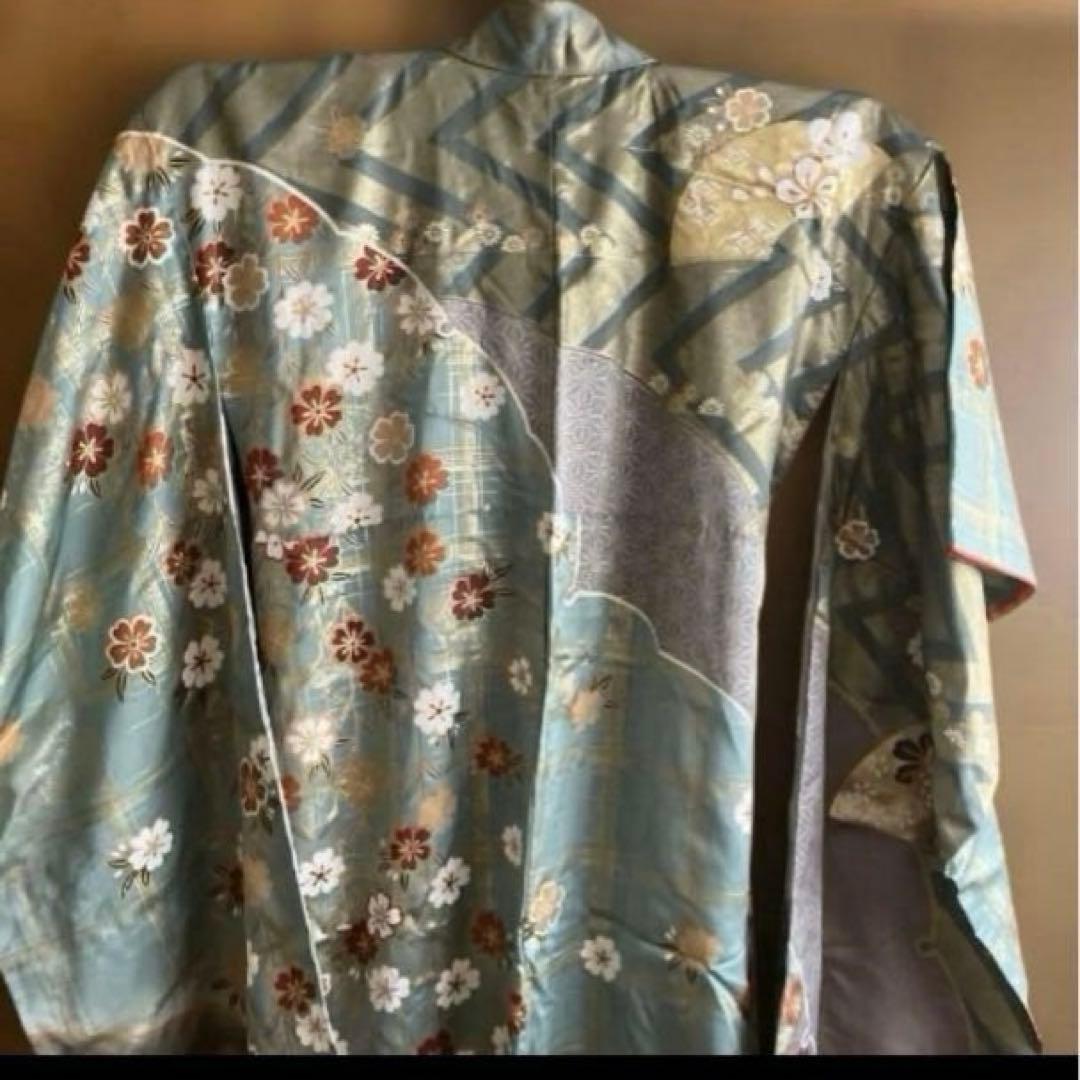 未使用 正絹 豪華振袖 華やかな金銀彩模様 手縫い156-166cmの方適用