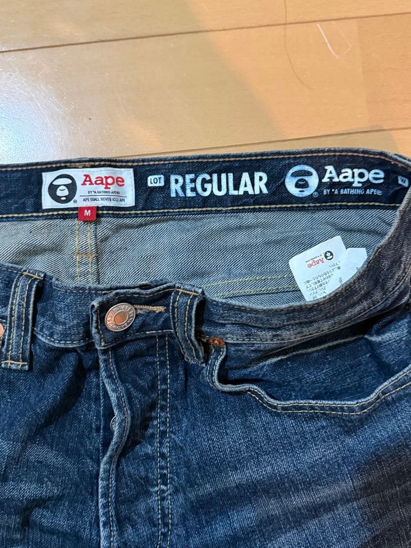 ★A BATHING APE エイプ★バックプリントデニム W32L30★