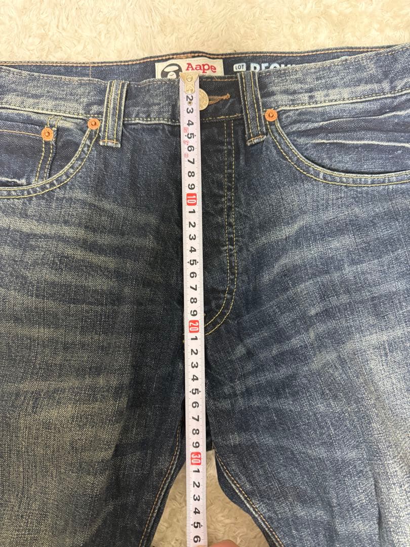 ★A BATHING APE エイプ★バックプリントデニム W32L30★