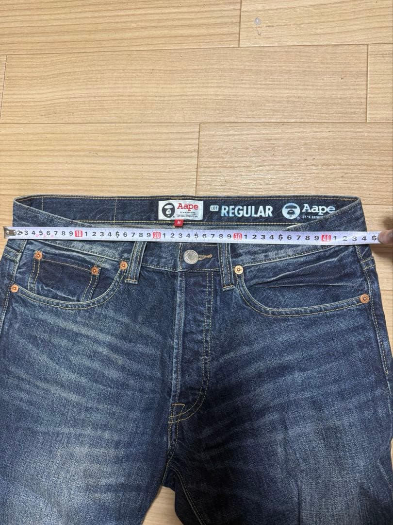 ★A BATHING APE エイプ★バックプリントデニム W32L30★