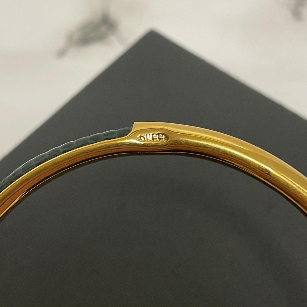 【蛇年】7オールドグッチ　GUCCI バングルリザード　ブレスレットヴィンテージ