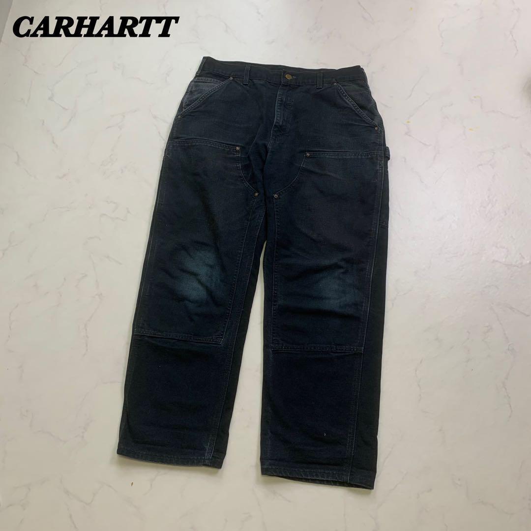 革パッチ】カーハート ダブルニー ダックペインターパンツ ブラック 36