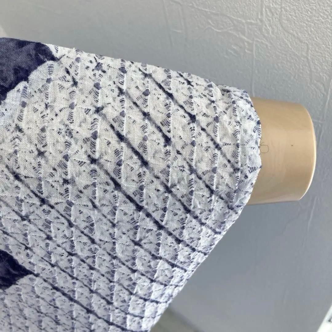 有松絞り・蜘蛛絞り 手縫い 淡いグレー しつけ付 絞り浴衣 No.k100