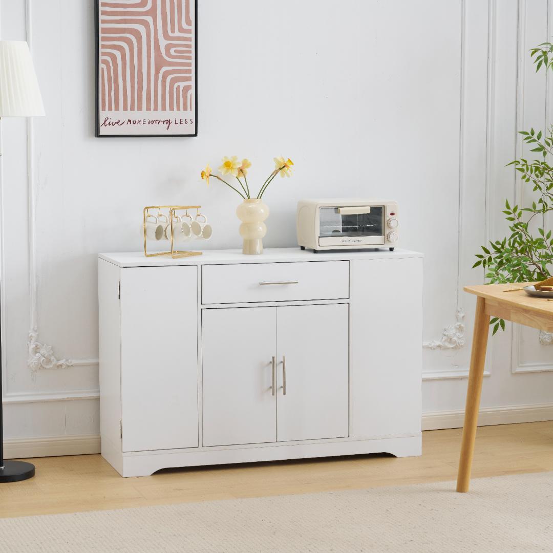 【ホワイト】キッチンラック レンジ台 キッチン収納 食器棚 キッチンキャビネット