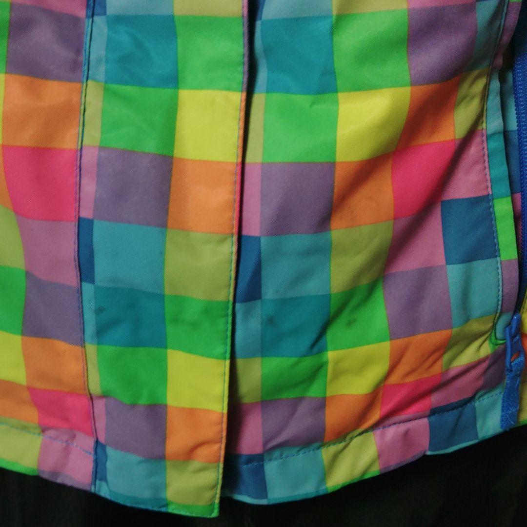 カラフルチェック柄 フード付きジャケット 上下S