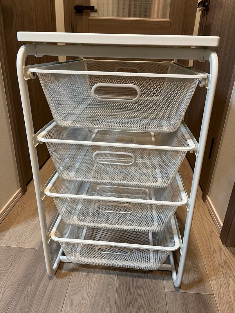 IKEA イケア ALGOT メッシュバスケット 4段 引き出し ホワイト - メルカリ