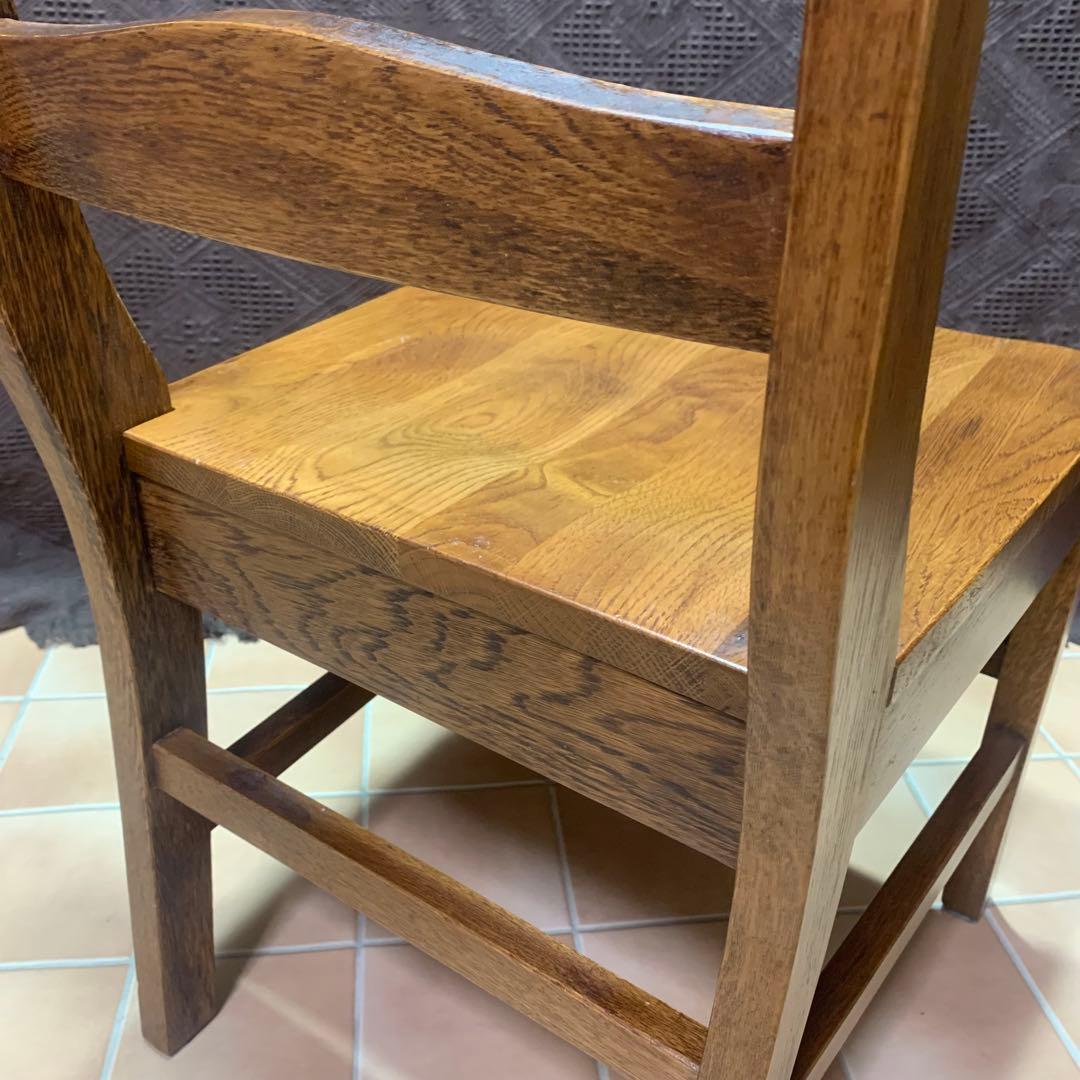 【①】ラダーバックチェア ヴィンテージ オーク材 無垢材 民芸家具