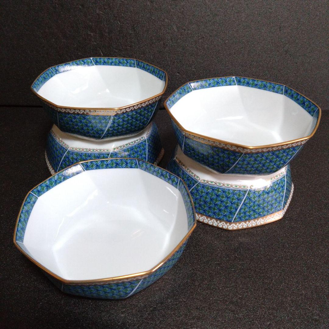 未使用 有田焼 龍峰窯 金彩七宝 捻り 八角中鉢5個 お祝い - メルカリ