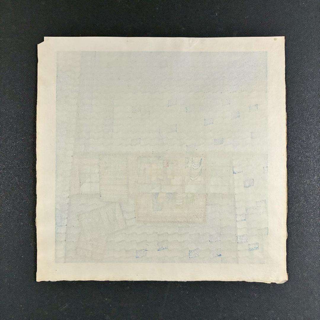 クリフトン・カーフ「ROOF TILES 屋根瓦」木版画 直筆サイン入 '84