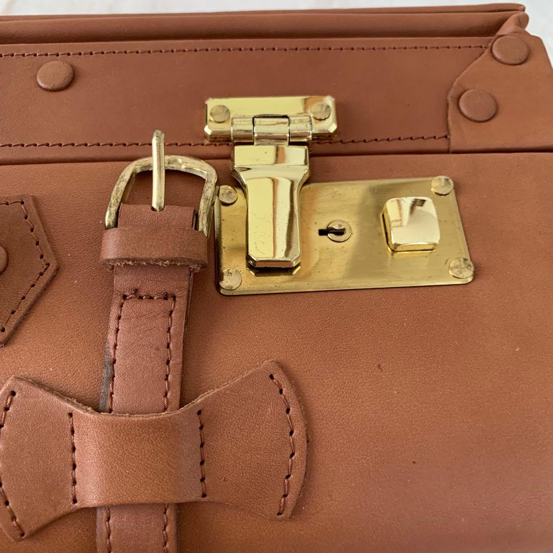 午後の紅茶 初代コイズミトランク アンティーク 希少 本革 キャメル