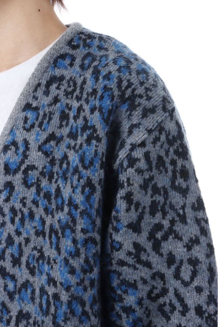 ワコマリア レオパード モヘア カーディガン グレー Lサイズ 新品 未開封