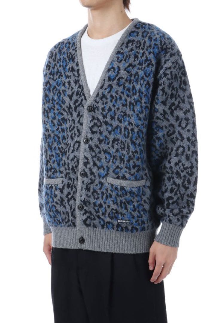 ワコマリア レオパード モヘア カーディガン グレー Lサイズ 新品 未開封