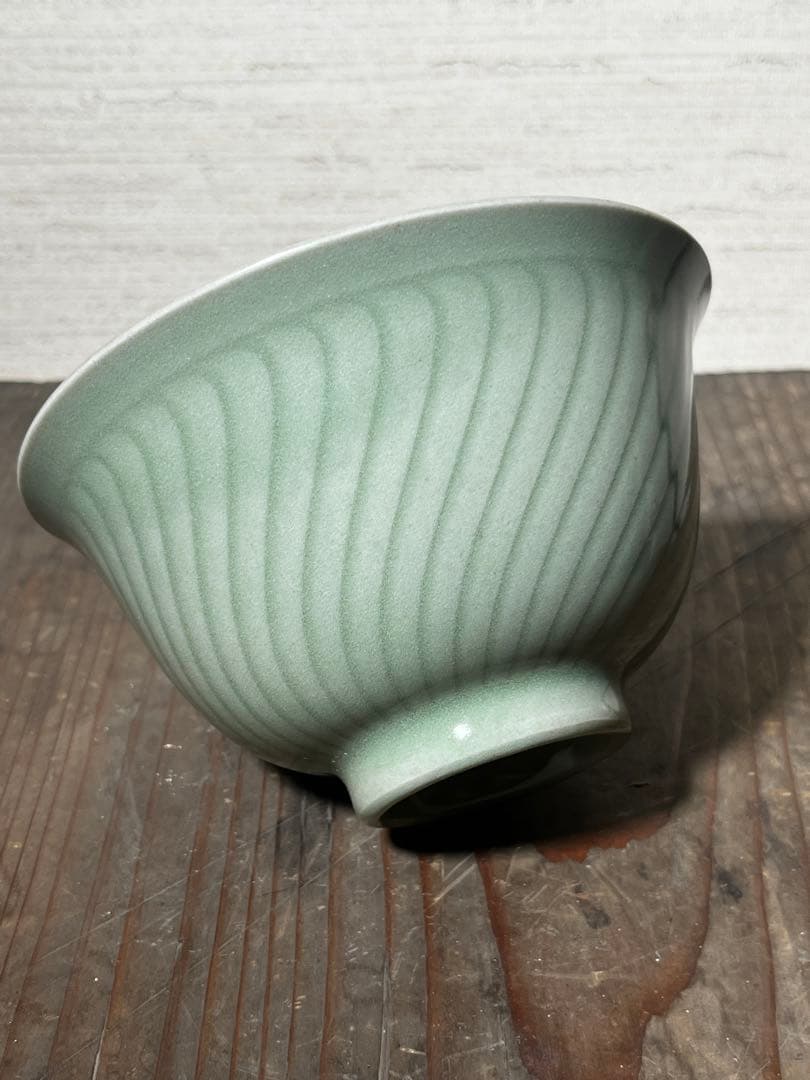 明　龍泉窯　青磁茶碗　七官青磁　明時代