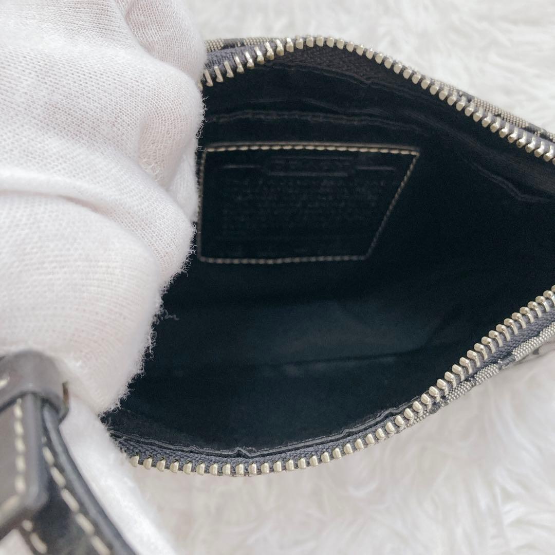 COACH アクセサリーポーチ ミニバッグ シグネチャー ネイビー