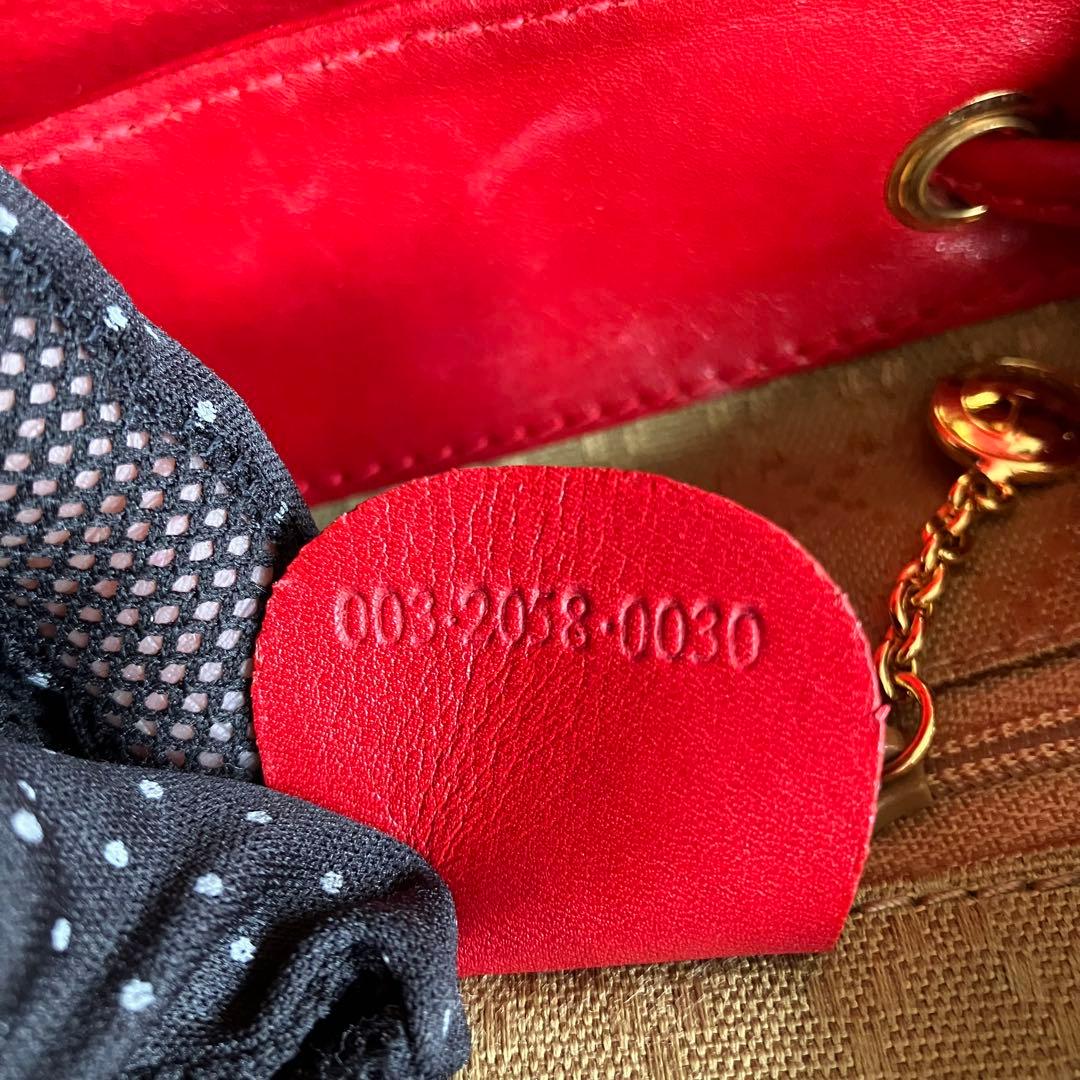 GUCCI　グッチ　バンブー　リュック　ミニ　レザー　レッド　赤