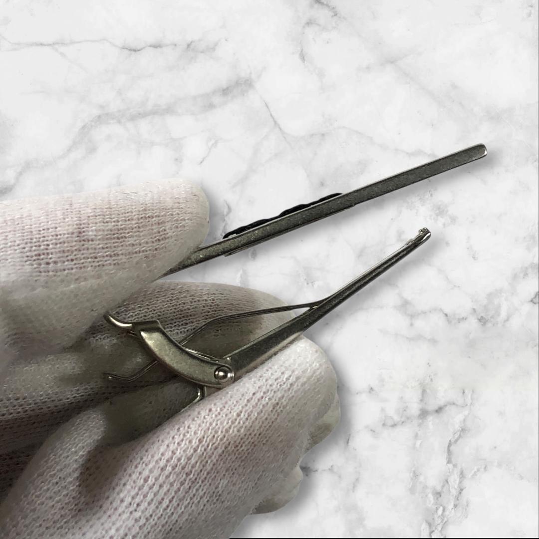 エルメネジルドゼニア ネクタイピン トリプルステッチ タイピン 金属