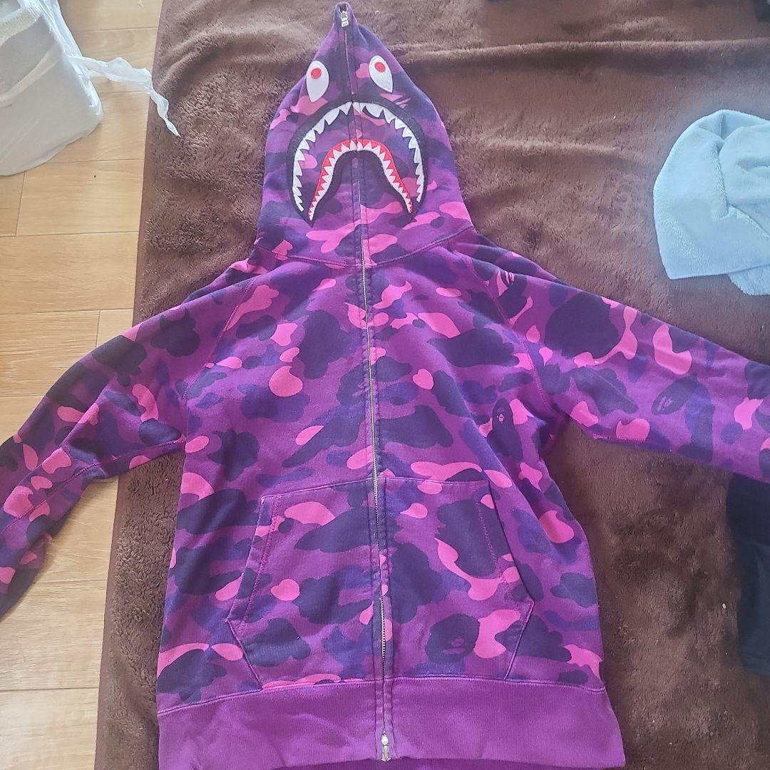 A bathing ape シャークパーカー 紫【shark mania様専用】 - メルカリ