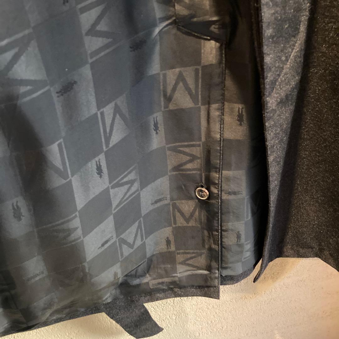 sabo 美品マッキントッシュ紳士ダークグレー ステンカラーコート比翼仕立