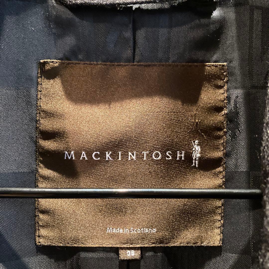 sabo 美品マッキントッシュ紳士ダークグレー ステンカラーコート比翼仕立