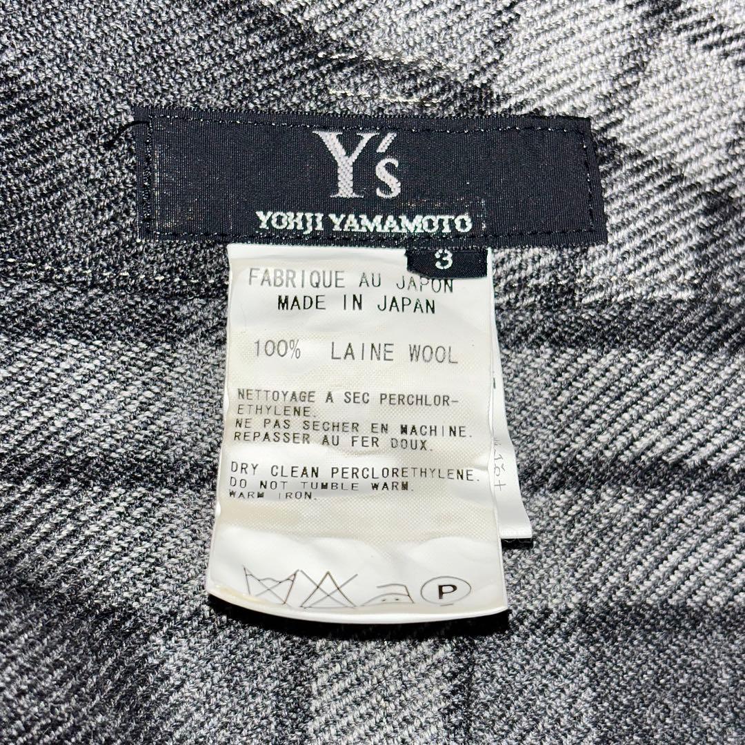 ◎ワイズY's タータンチェックキルトラップスカート 濃淡グレー3