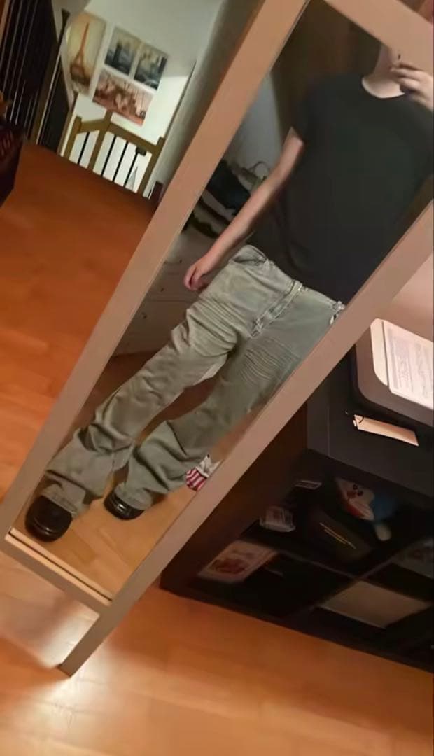 bolan似 white boots cut denim opium