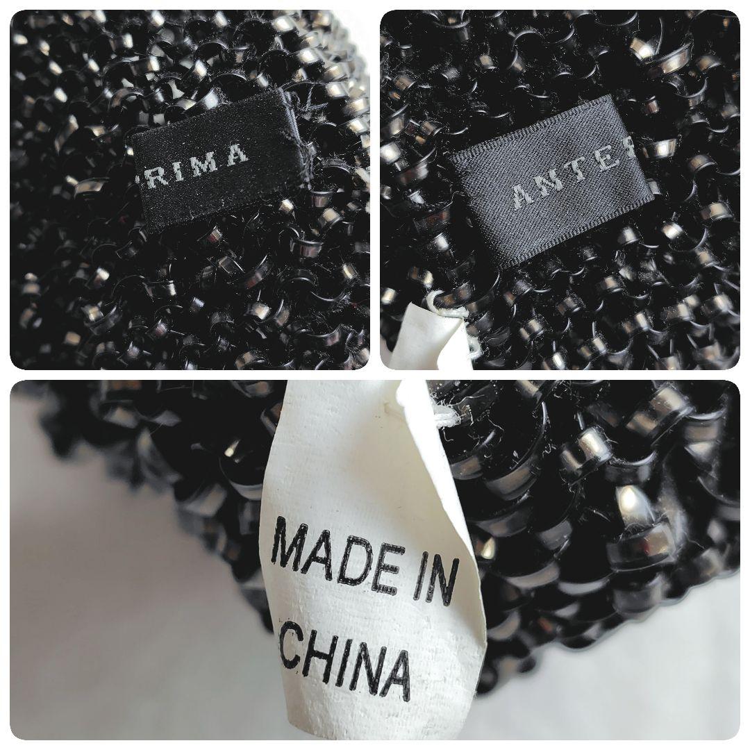 アンテプリマ✨フラワービジュー ワイヤーバッグ 花 ブラック 黒