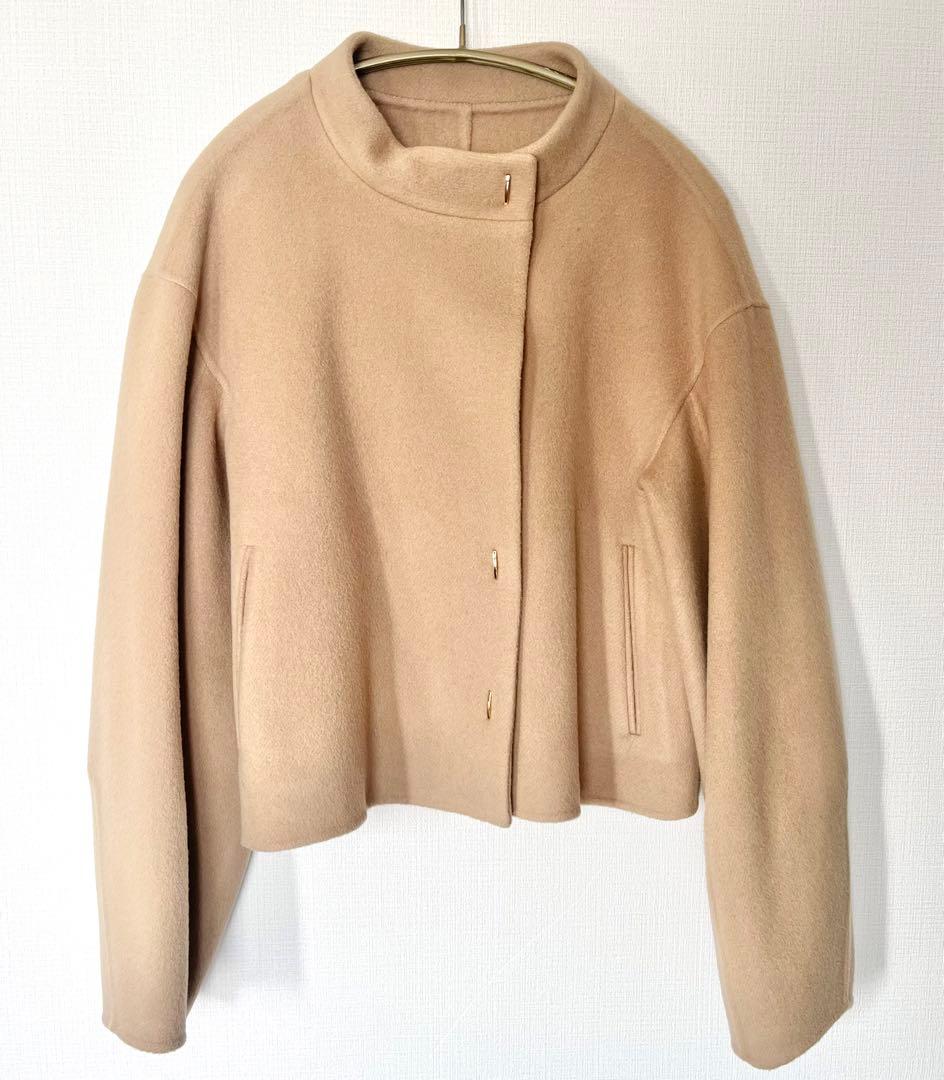 アルアバイル Wリバースタンドカラーショートコート