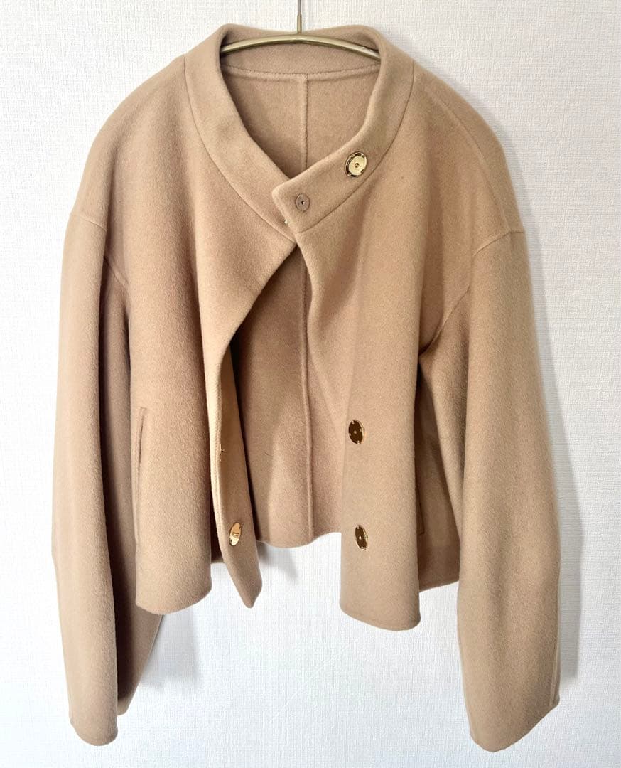 アルアバイル Wリバースタンドカラーショートコート