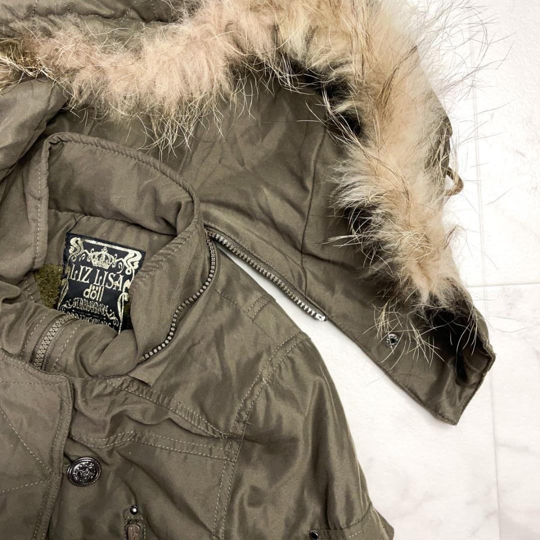 リズリサドール 2wayモッズコート ファー フード y2k 濃緑0*MD432