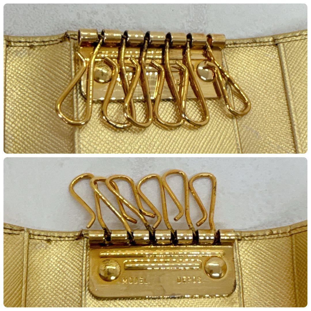 希少✨PRADA プラダ 6連 キーケース レザー ゴールド レア 美品