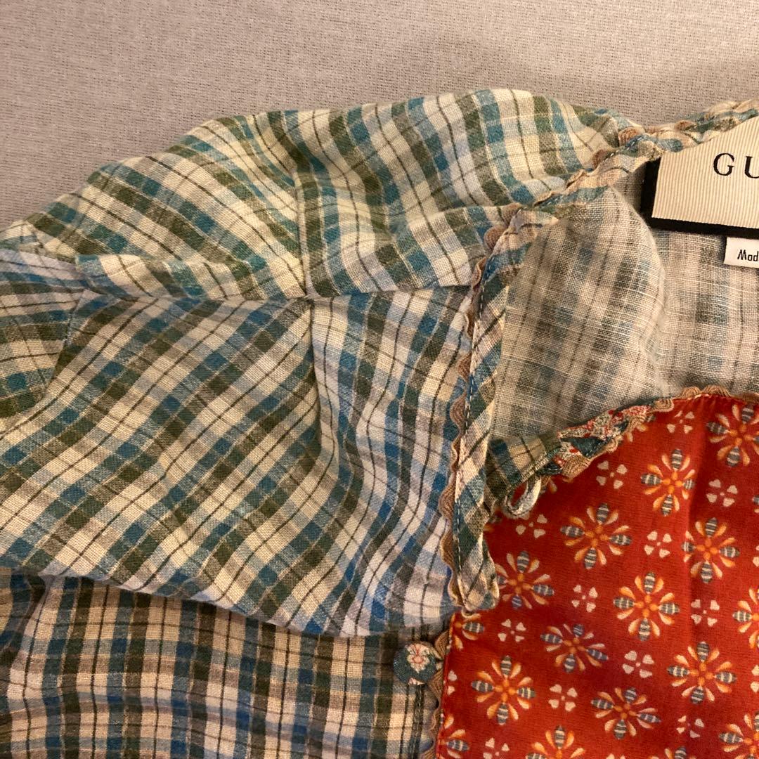 から値下げGUCCI チェック柄 長袖ワンピース