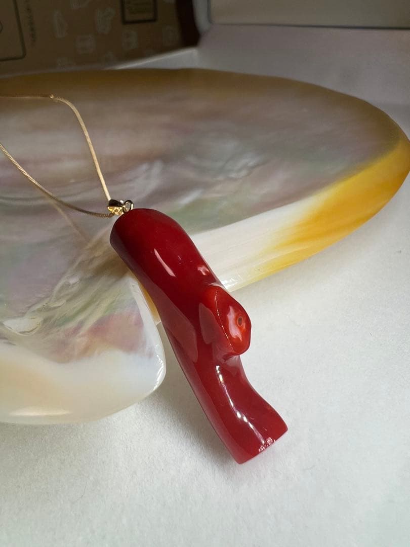 まにこ様用！！【極上の純国産☆】天然血赤珊瑚　高知県産　21.090ct k18