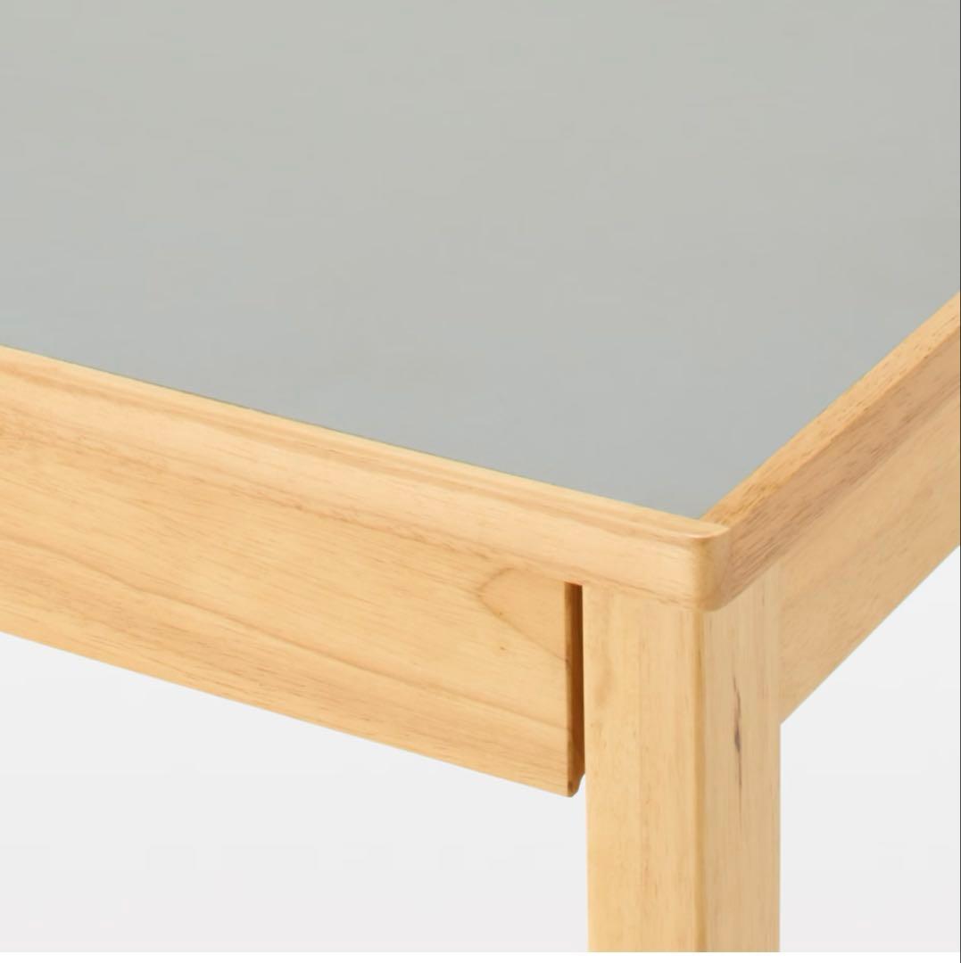 無印良品 木製デスク グレー 幅110×奥行55×高さ70 リノリウム天板