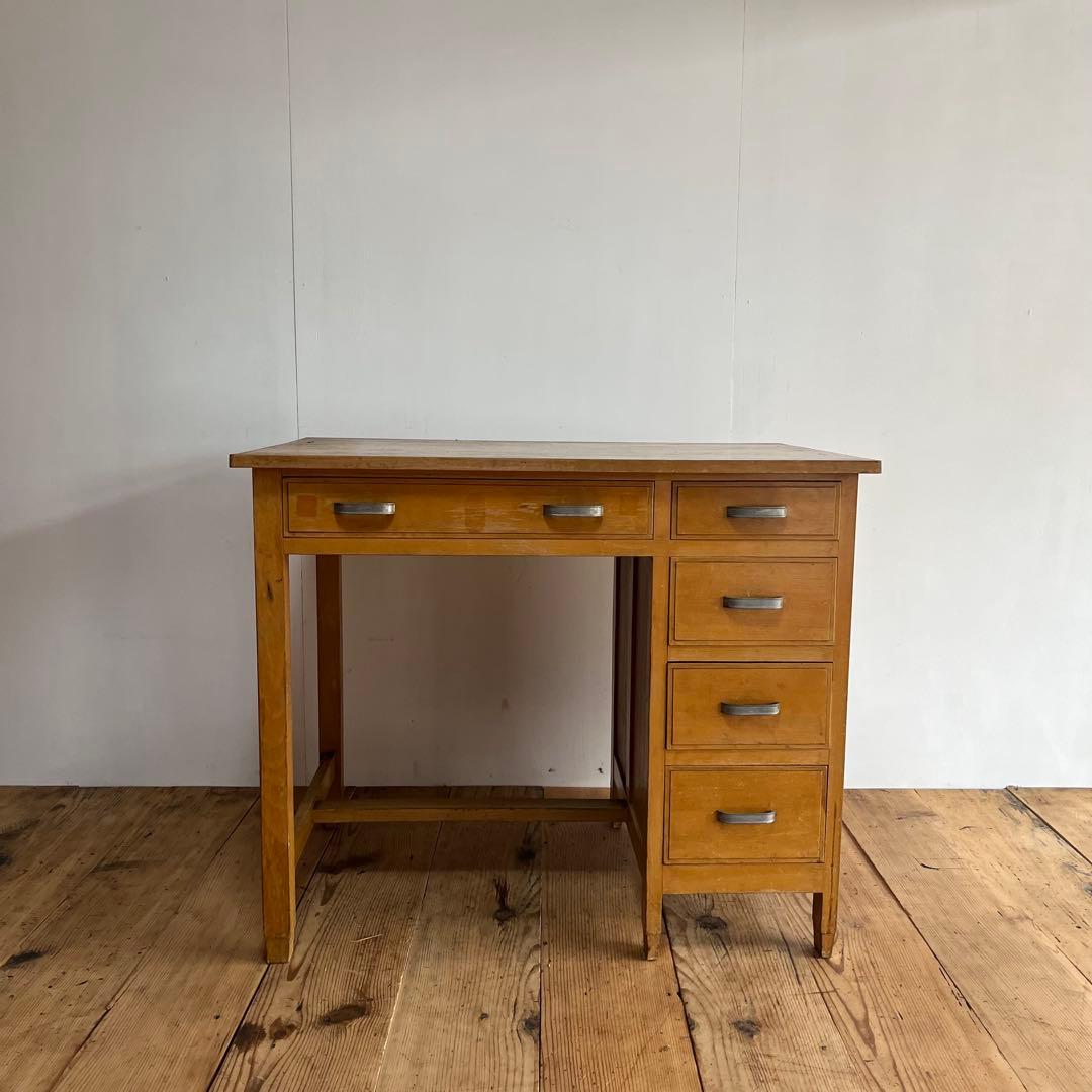 アンティーク 片袖机 デスク テーブル モダン レトロ 《送料込み》