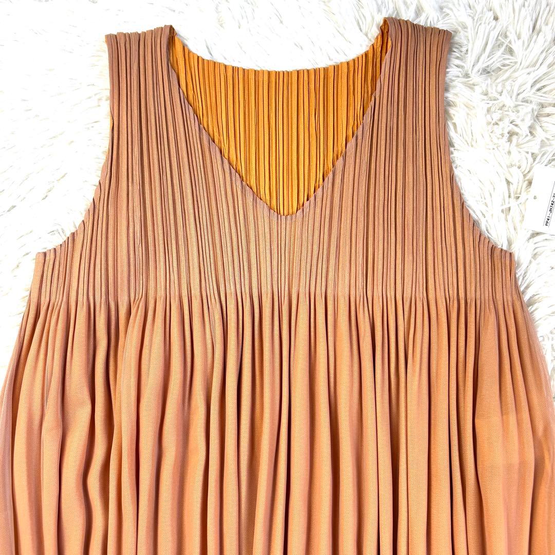 【美品】プリーツプリーズ タグ付き ２重 レイヤード バルーン ワンピース 3