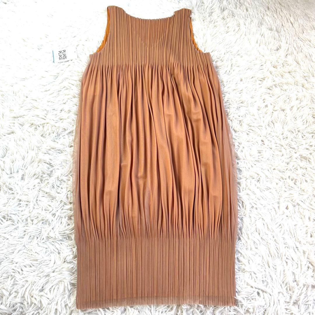 【美品】プリーツプリーズ タグ付き ２重 レイヤード バルーン ワンピース 3